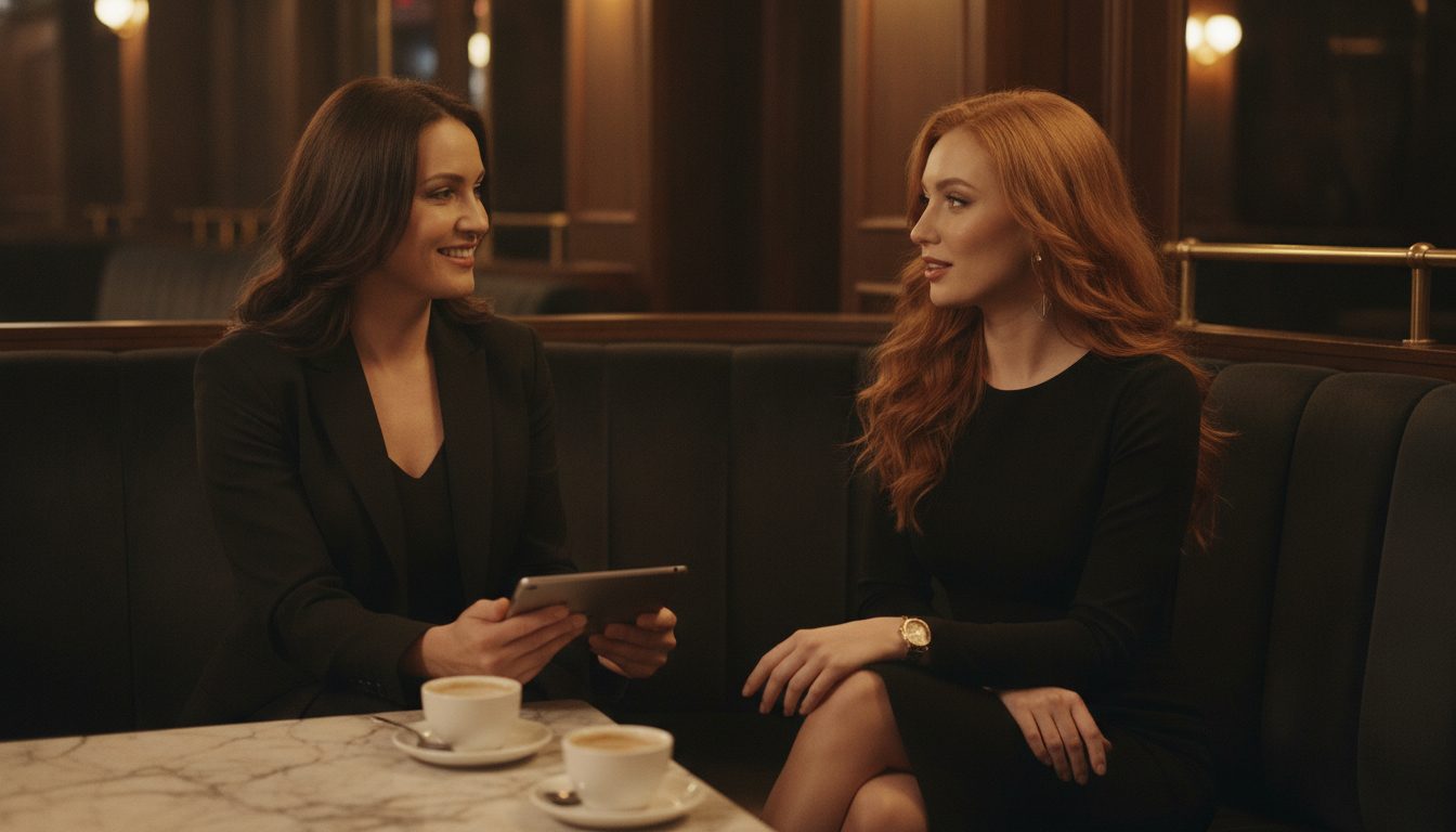 Manager meeting a prospective entertainer at a club audition